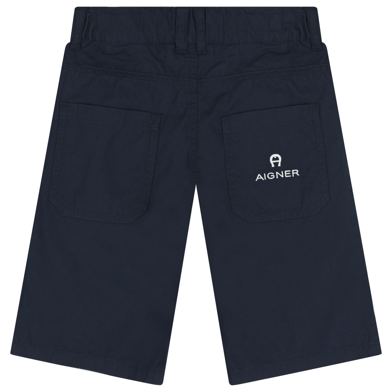 Boys White & Navy Blue Logo Shorts Set, 1, hi-res
