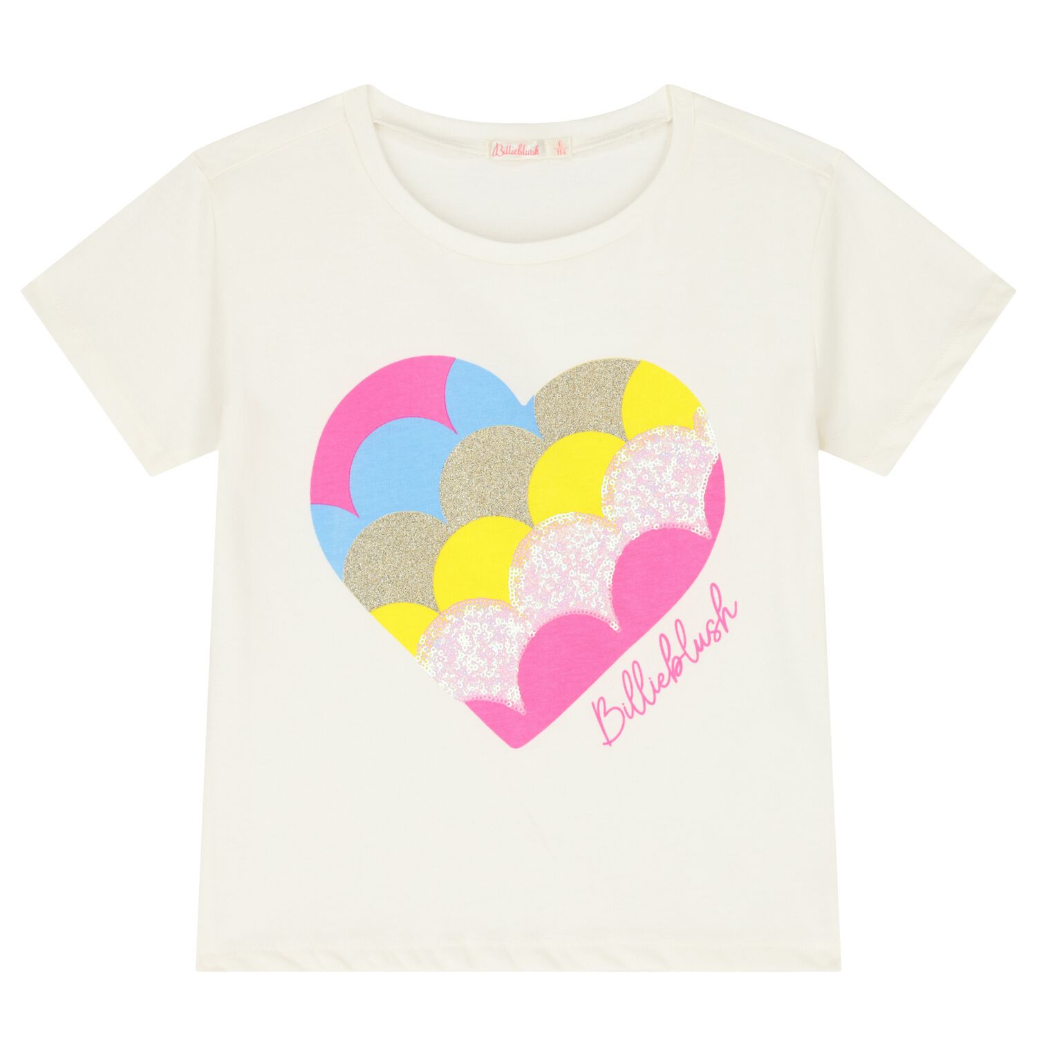 Girls Ivory Logo Heart T-Shirt, 1, hi-res image number null