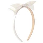 Girls white Bow Headband, 1, hi-res