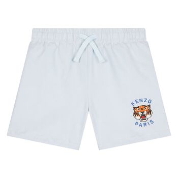 Younger Boys Blue Tiger Logo Shorts