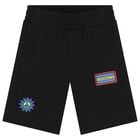 Boys White & Black Teddy Bear Logo Shorts Set, 1, hi-res