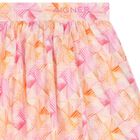 Girls Pink & Orange Logo Skirt, 2, hi-res