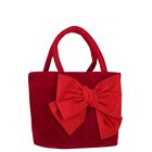 Girls Red Velvet Bow Hand Bag, 1, hi-res