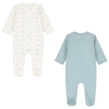 افرول اولاد بطبعه قطار باللون الابيض والاخضر ( 2 قطعه ) 