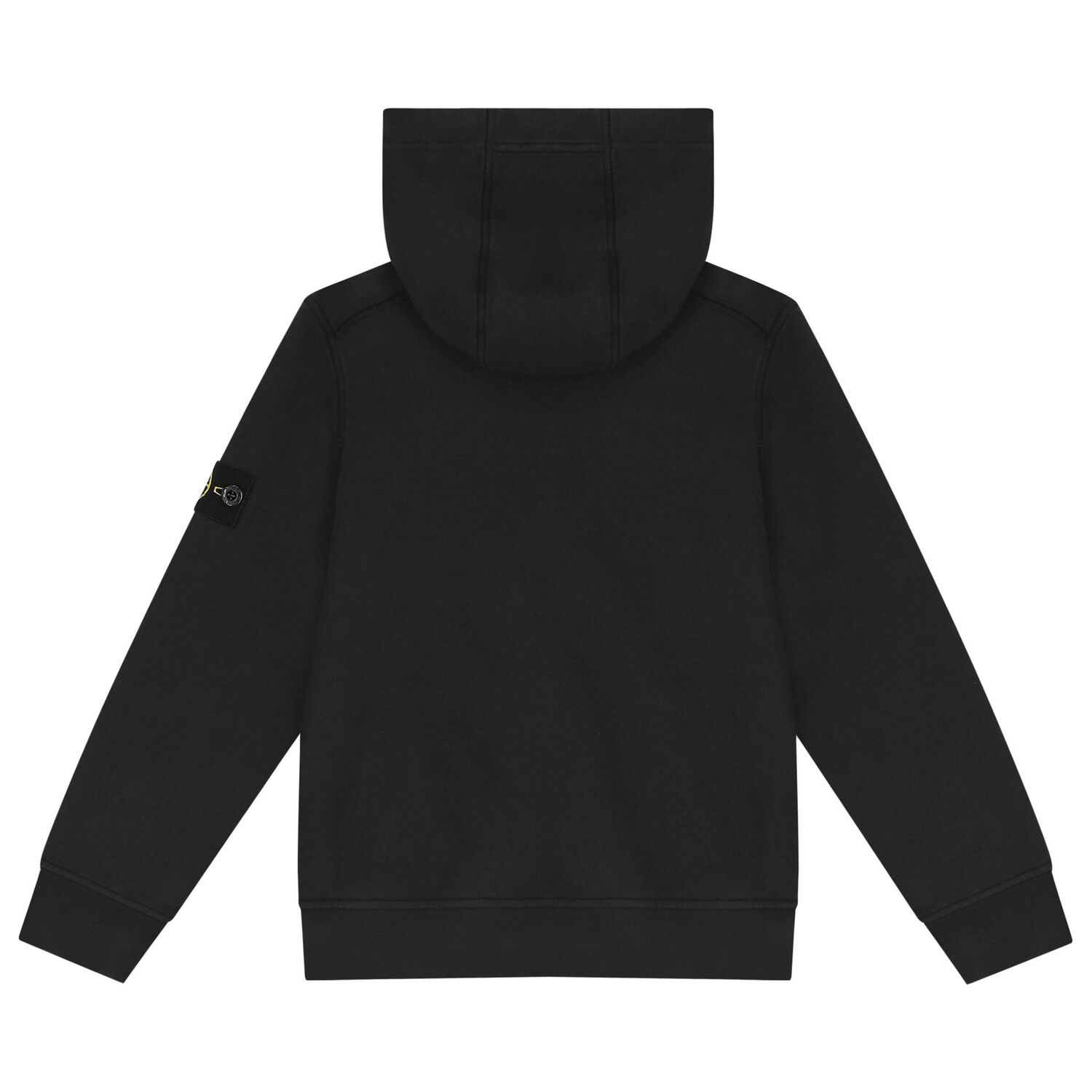 Boys Black Logo Hooded Zip Up Top, 2, hi-res image number null