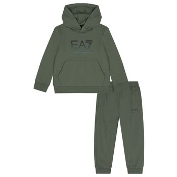Boys Green Logo Tracksuit