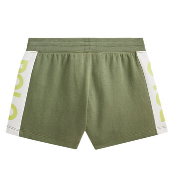 Girls Green Logo Shorts