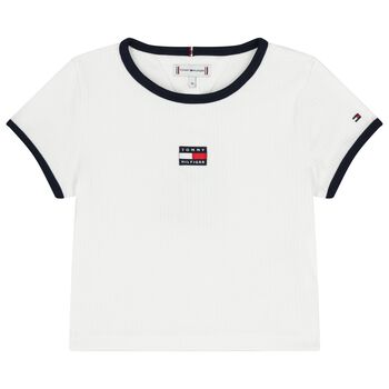 Girls White Logo T-Shirt