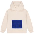 Boys Beige & Blue Logo Hooded Top, 1, hi-res