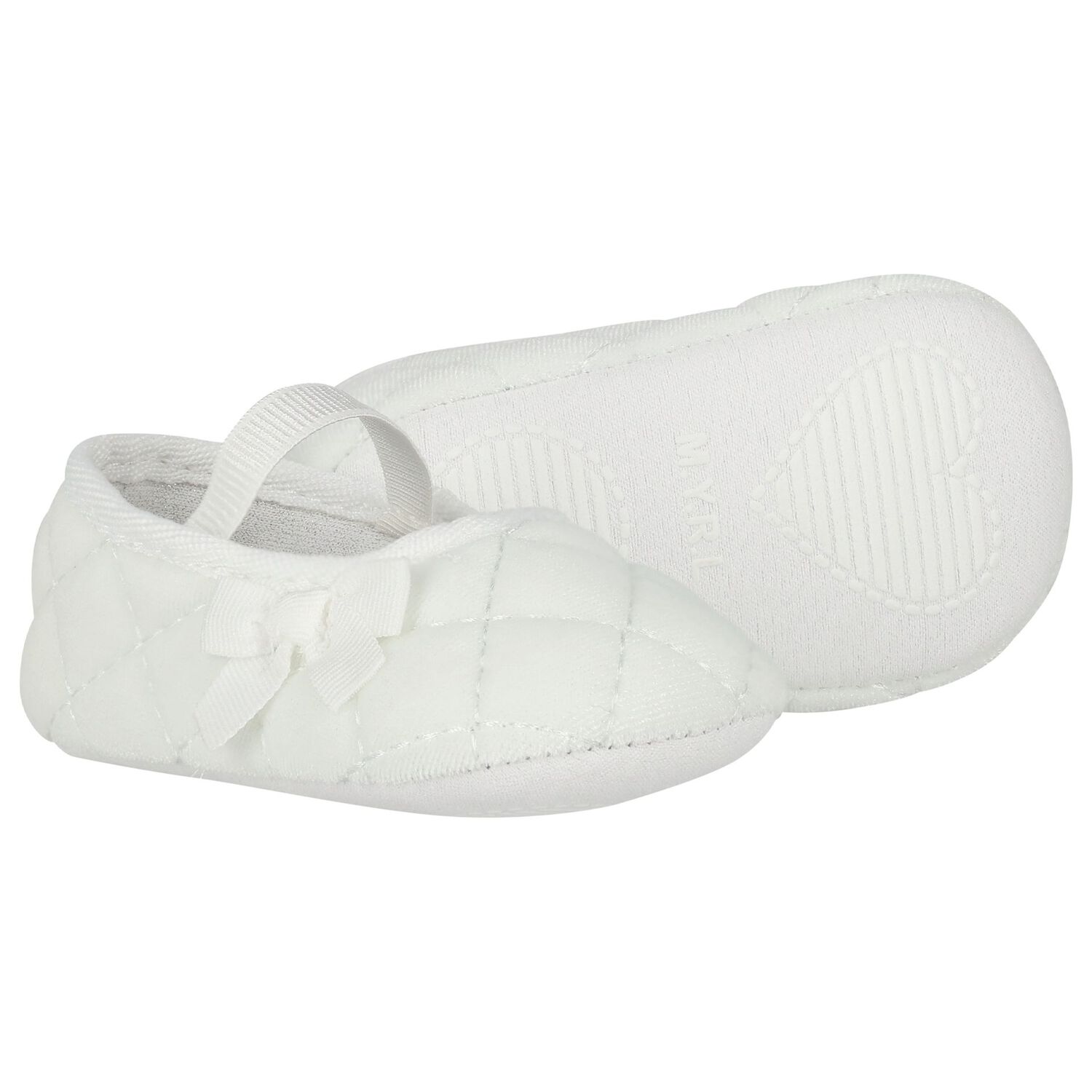 Baby Girls White Velvet Pre Walker Shoes, 1, hi-res