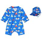 Baby Boys Blue Sunsuit Set, 1, hi-res