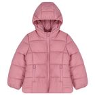 Girls Pink Puffer Jacket, 2, hi-res