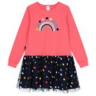 فستان تول باللون الوردي والكحلي للفتيات, 1, hi-res