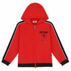 Boys Red Logo Zip Up Top, 1, hi-res