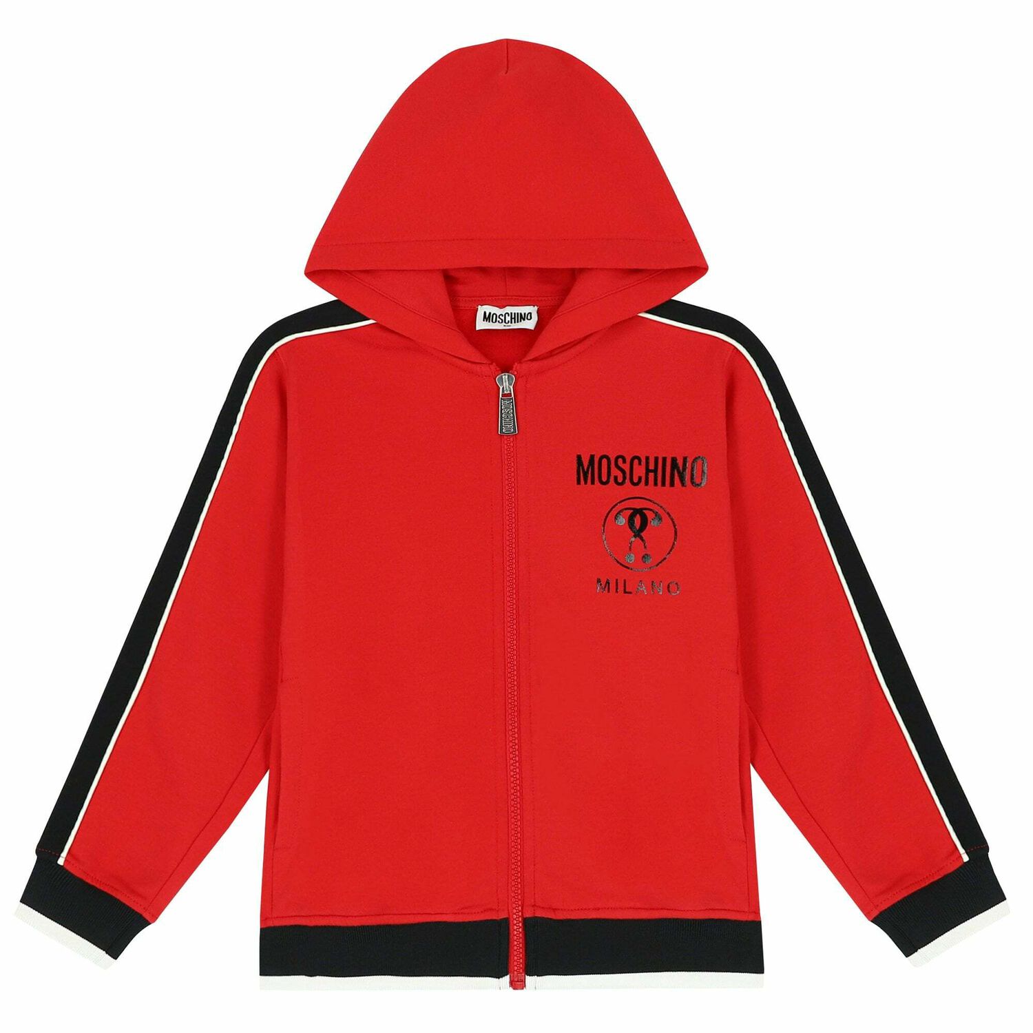 Boys Red Logo Zip Up Top, 1, hi-res