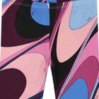 Younger Girls Black, Pink & Purple Onde Leggings, 1, hi-res