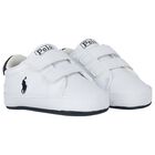 Baby Boys White Logo Trainers, 1, hi-res
