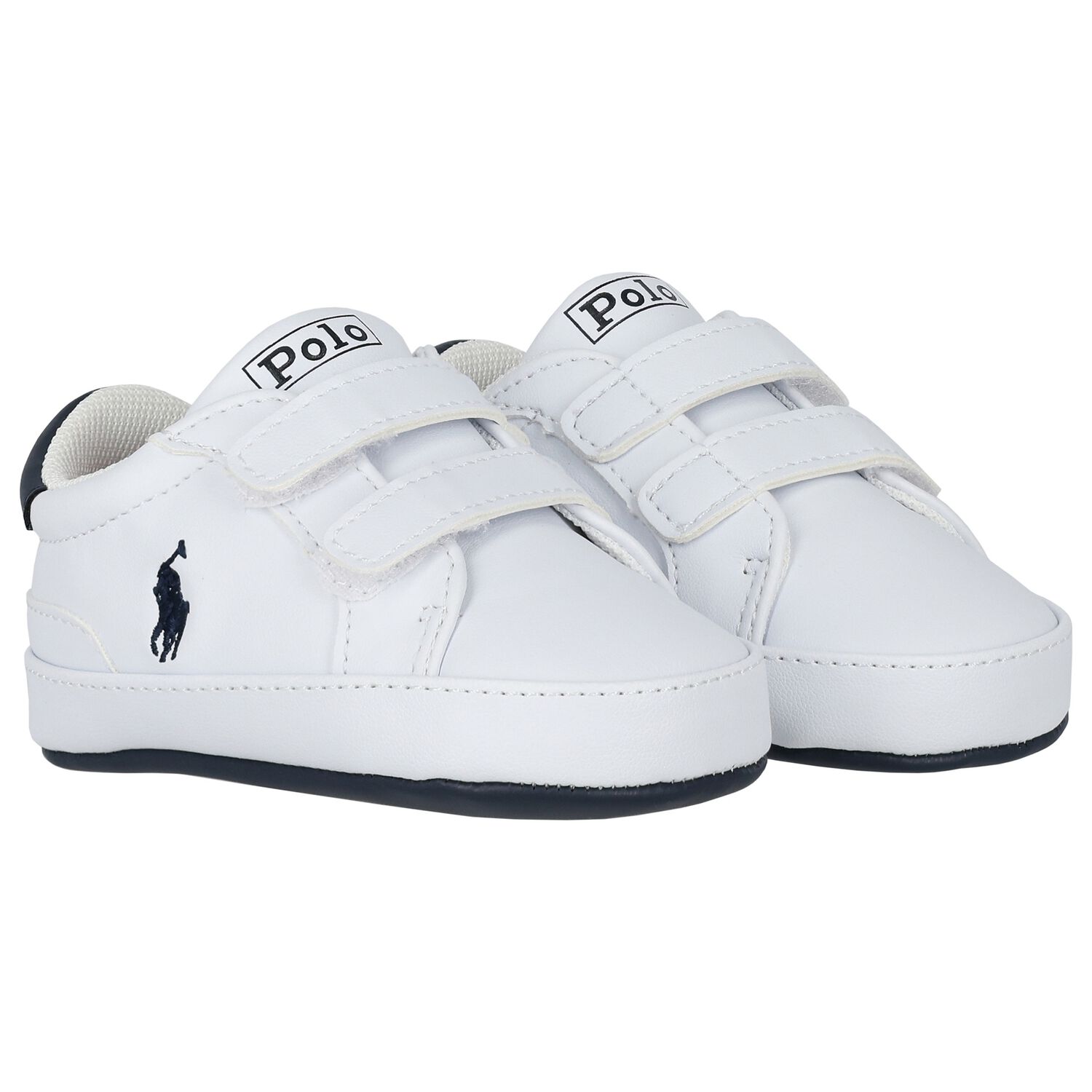 Baby Boys White Logo Trainers, 1, hi-res image number null
