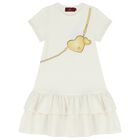 Girls Ivory Logo Bag Dress, 1, hi-res