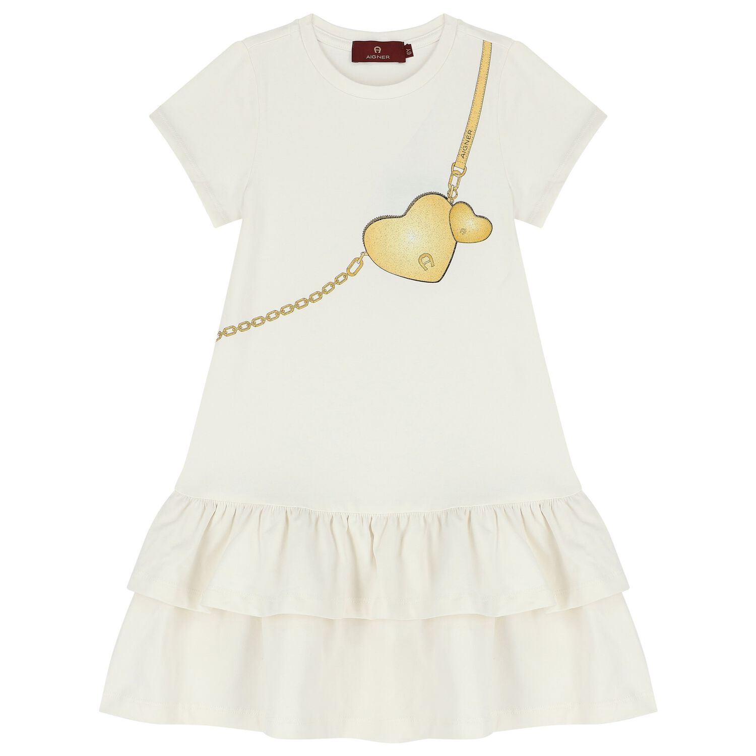 Girls Ivory Logo Bag Dress, 1, hi-res image number null