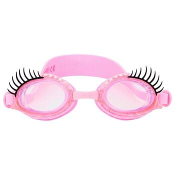 Girls Pink Eye Lashes Swimming Goggles
