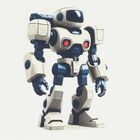 Boys White Robot T-Shirt, 3, hi-res