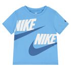 طقم شورت للأولاد الصغار بالشعار باللون الأزرق, 1, hi-res