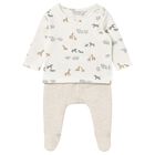 Ivory & Beige 2 Piece Babygrow, 2, hi-res