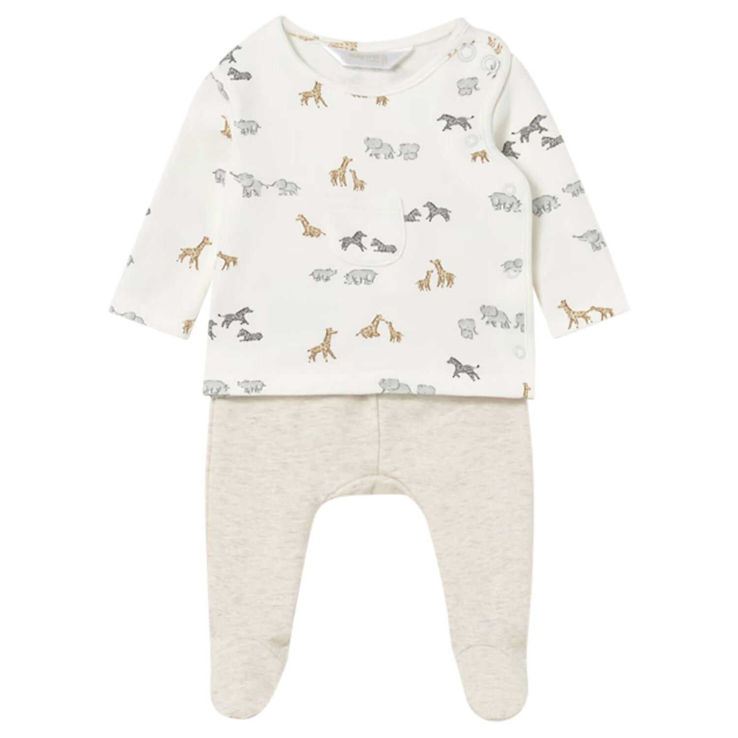 Ivory & Beige 2 Piece Babygrow, 2, hi-res image number null