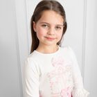 Girls Ivory & Pink Carousel Skirt Set, 1, hi-res