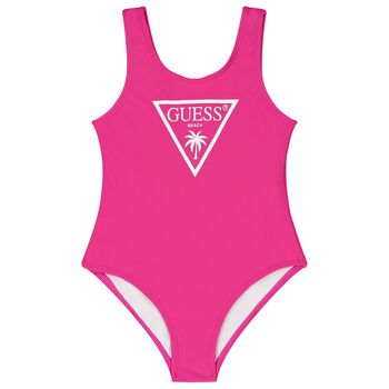 Girls Pink Logo Swimsuit