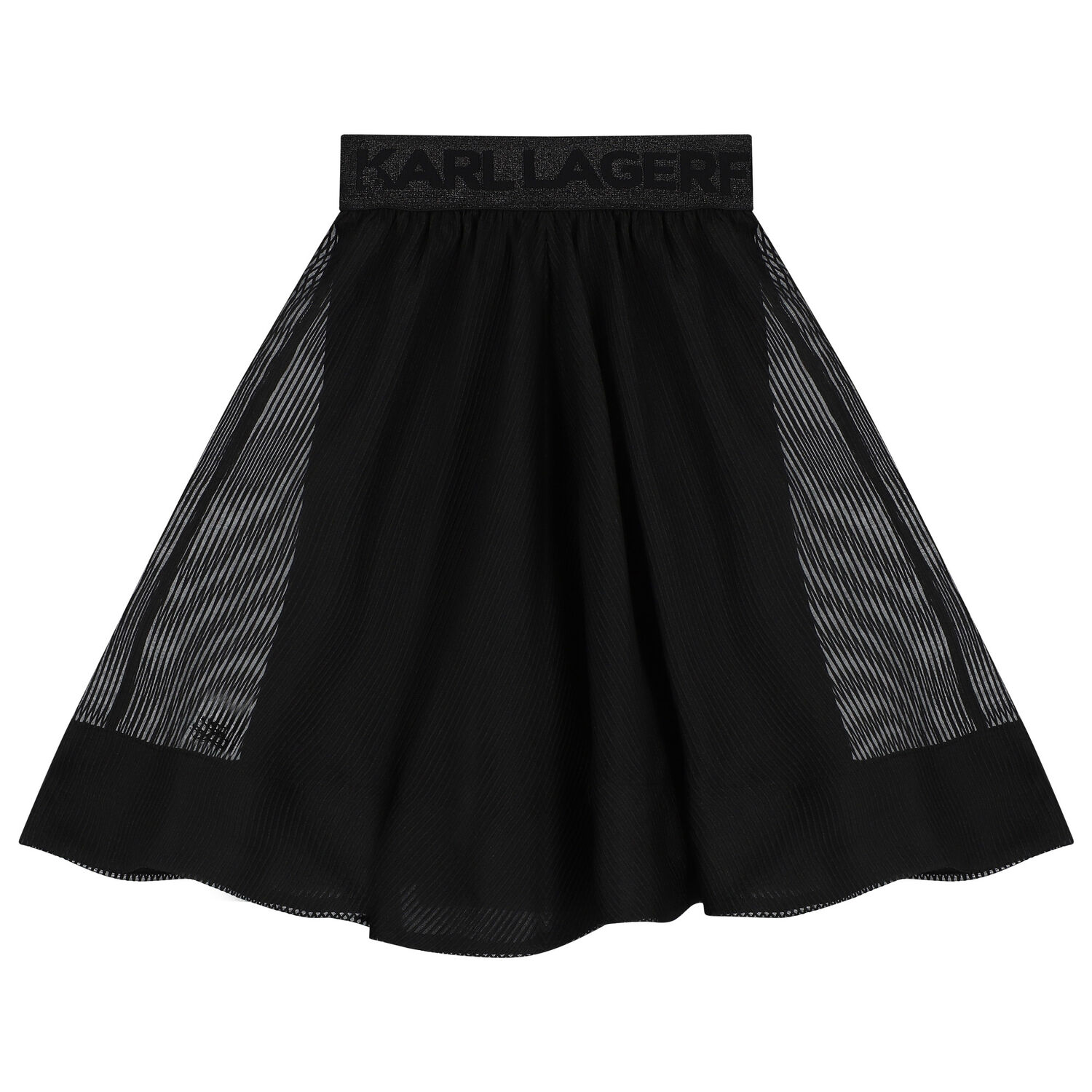 Girls Black Logo Organza Skirt, 1, hi-res image number null