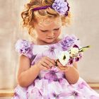Girls White & Purple Butterfly Dress, 1, hi-res