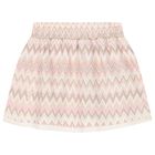 Girls Pink Logo Zig Zag Skirt, 1, hi-res