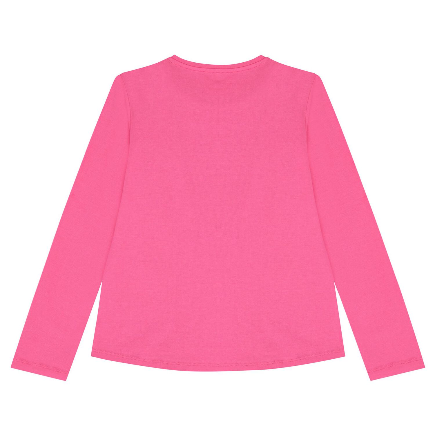 Girls Pink Logo Sequin Long Sleeve Top, 3, hi-res image number null