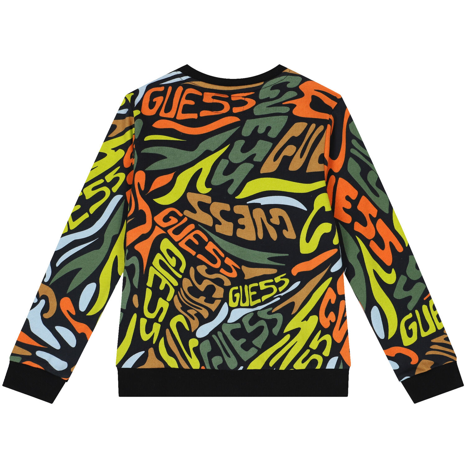 Boys Black Logo Sweatshirt, 1, hi-res