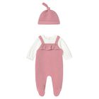 Baby Girls Pink & Ivory Ruffle Babygrow Set, 1, hi-res