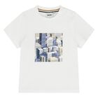 Younger Boys White Building Logo T-Shirt, 1, hi-res