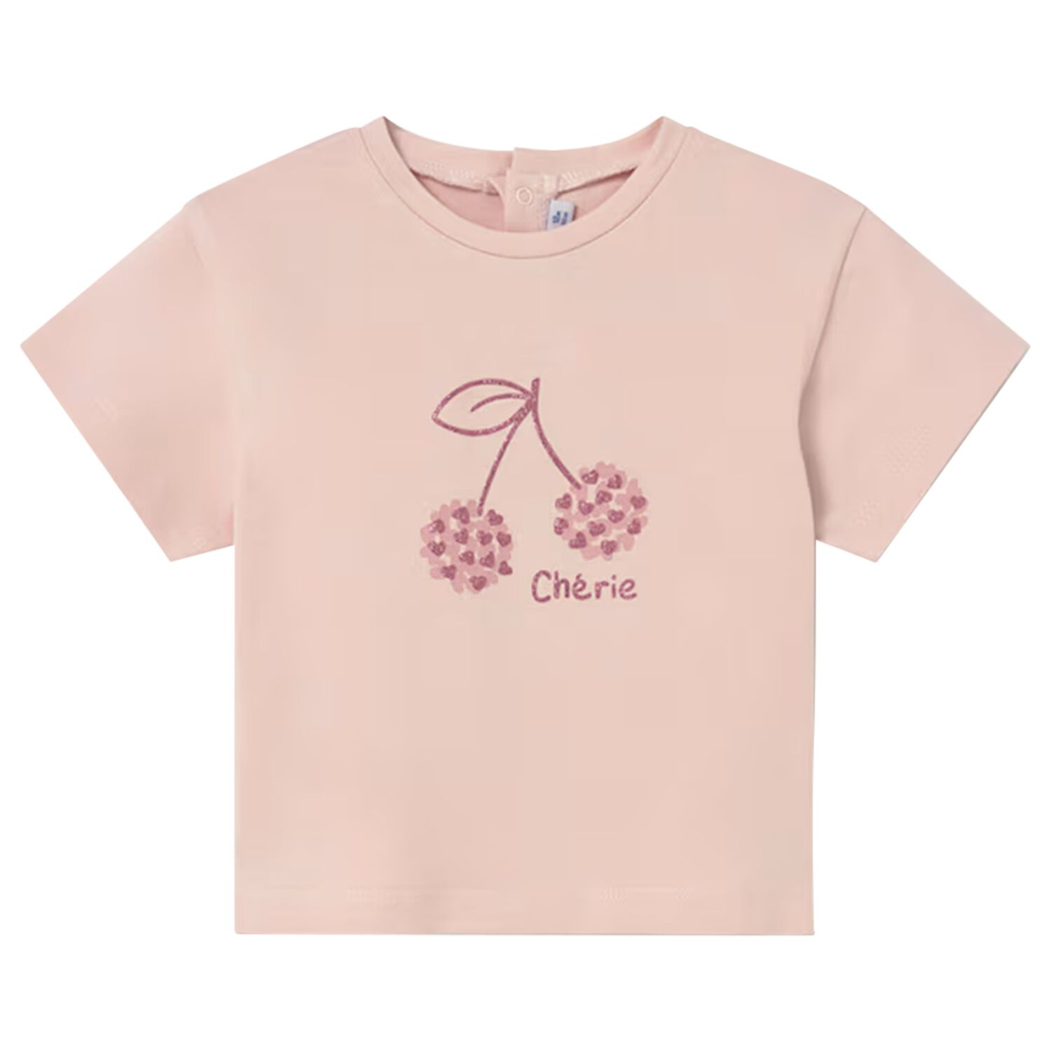Younger Girls Pink Cherry T-Shirt, 1, hi-res