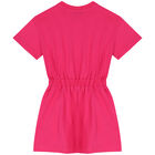 Girls Pink Logo Dress, 1, hi-res