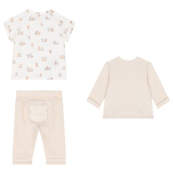 Baby Ivory & Beige Tracksuit Set