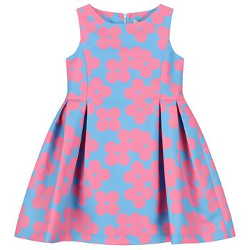 Girls Blue & Pink Floral Dress