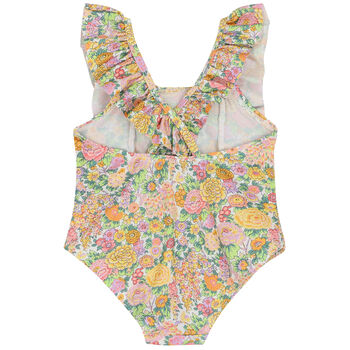 Younger Girls Yellow Floral Swimsuit