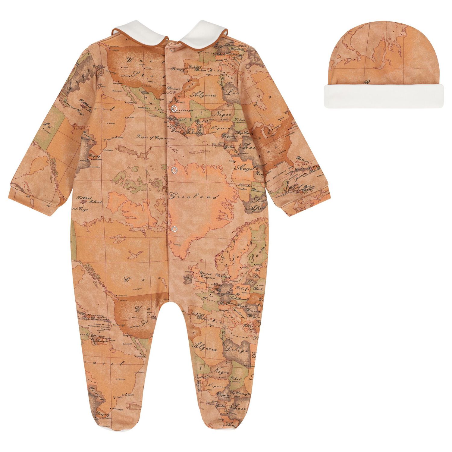 Ivory & Beige Geo Map Babygrow Set, 4, hi-res