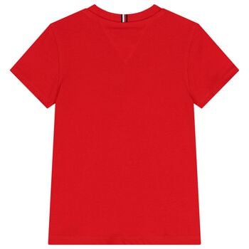 تيشيرت اولاد بالشعار باللون الاحمر 