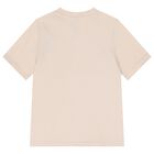 طقم شورت بالشعار باللون البيج, 1, hi-res