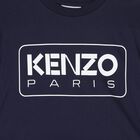 فستان بنات بالشعار باللون الكحلى, 2, hi-res