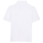 Boys White Logo Polo Shirt, 2, hi-res