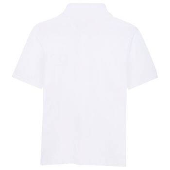 Boys White Logo Polo Shirt