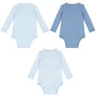 Baby Boys Blue Logo Bodysuits ( 3-Pack ), 1, hi-res